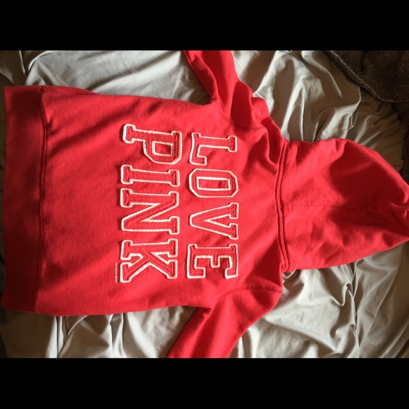 Victoria's Secret PINK zip up hoodie red