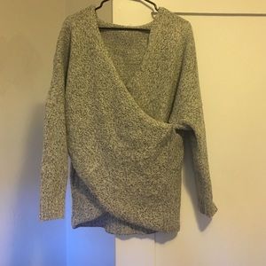 Grey Crossover Sweater