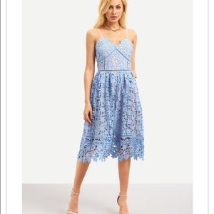 Hollow Out Fit & Flare Lace Cami Dress