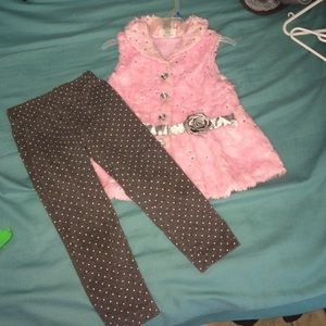 Little girls vest and pant set.