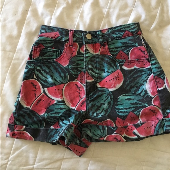 Watermelon high waisted shorts