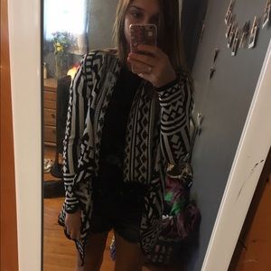 Black and white cardigan