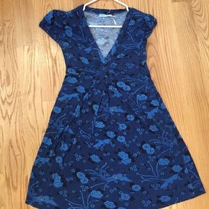 Kimchi Blue blue dress peacock and flower details