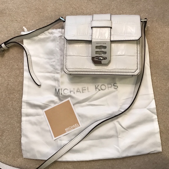 Michael Kors white leather crossbody bag