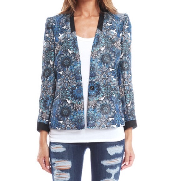 NWOT Helmet Lang Printed Sateen Blazer