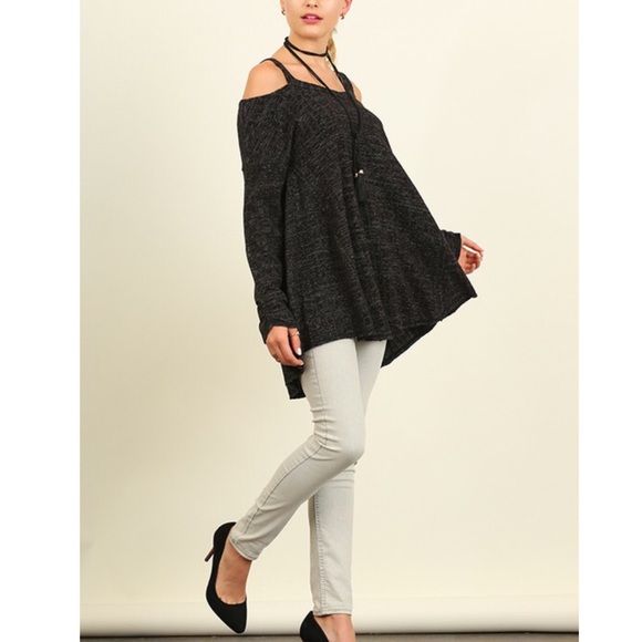 🆕EMSLEY cold shoulder long sleeve top - BLACK - Picture 2 of 2