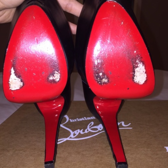 CHRISTIAN LOUBOUTIN RECOUZETTA BLACK PEEP TOE 39 - Picture 3 of 4