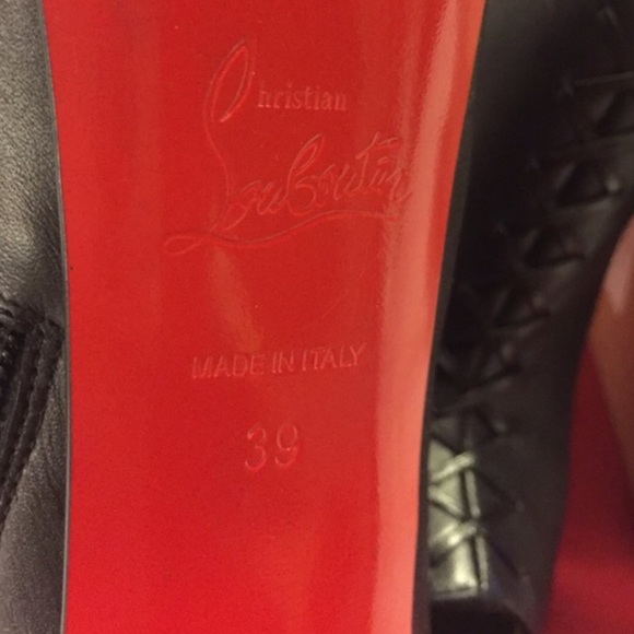 CHRISTIAN LOUBOUTIN RECOUZETTA BLACK PEEP TOE 39 - Picture 4 of 4