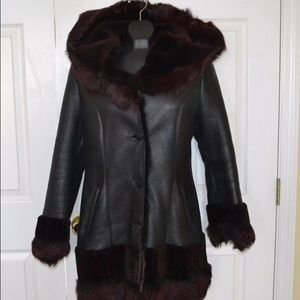 Totogroup hooded genuine shearling coat szS/M