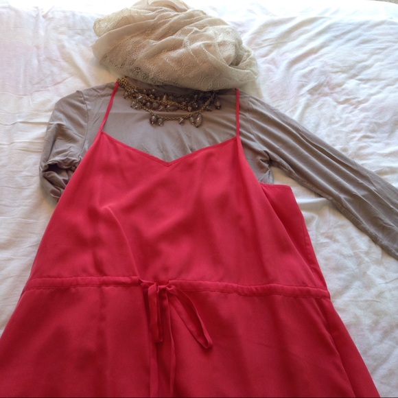 Madewell. Silk Dress. Size12. Red