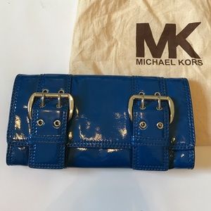 Michael Kors Bags - Michael Kors blue patent leather clutch purse bag Michael Kors Bags - Michael Kors blue patent leather clutch purse bag