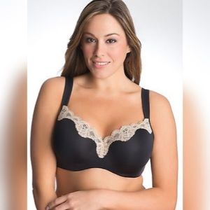 Cacique lace trim balconette bra