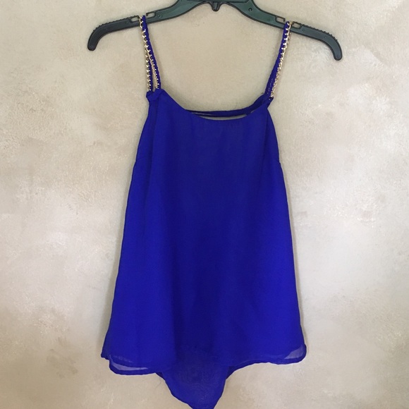 Charlotte Russe Tops - charlotte russe cobalt chain tank top