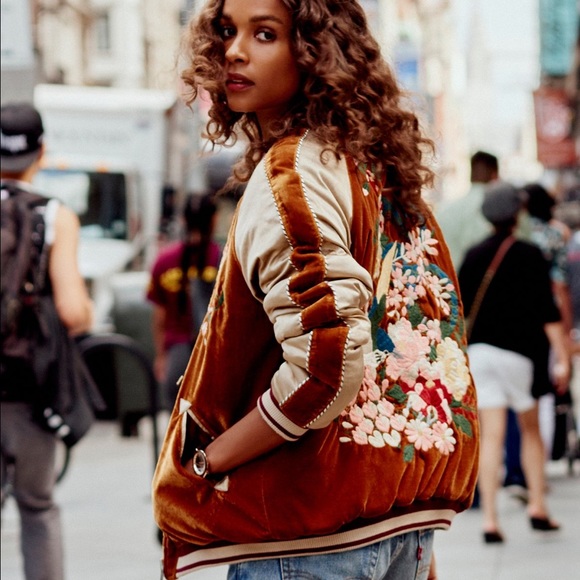 Free people embroidered bomber
