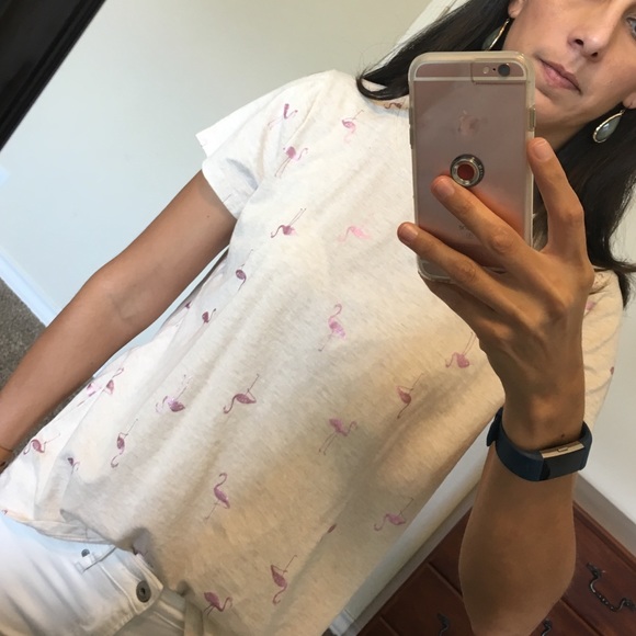 Flamingo print tee shirt