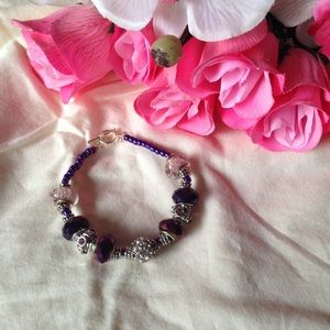 Purple & silver charm bracelet Purple & silver charm bracelet