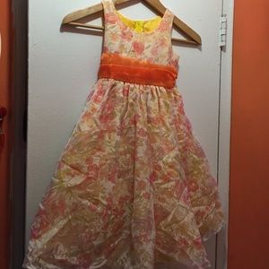 Girls orange flower dress
