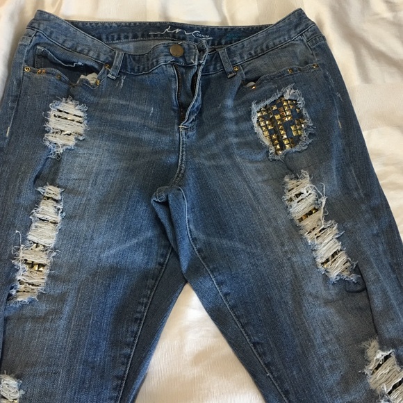 INC Studded Skinny Leg Jeans
