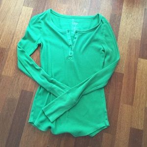 Gap green waffle Henley