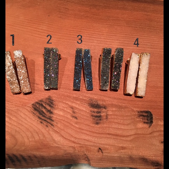 •druzy earring studs• - Picture 3 of 4