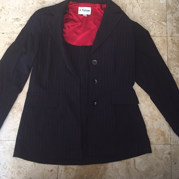 Button up Dark Blue & Red striped formal jacket