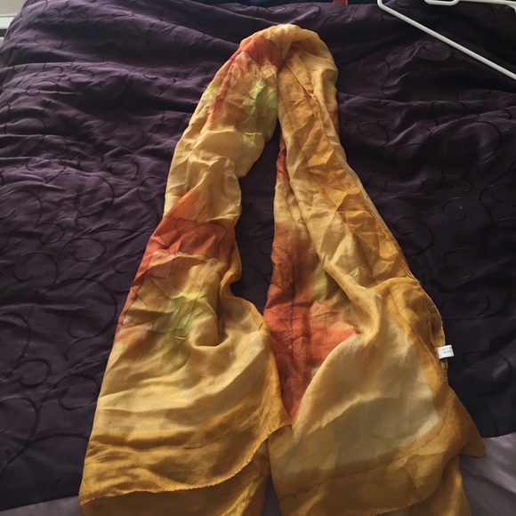 Gold pure silk scarf