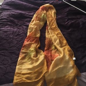 Gold pure silk scarf