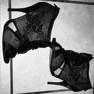 ANDREA Satin/Lace Booties