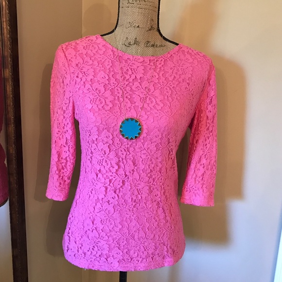 Gorgeous hot pink crochet shirt