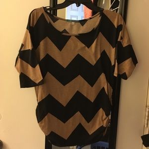 Blouse Tan/Black
