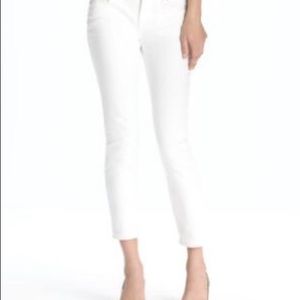 Cropped white jeans