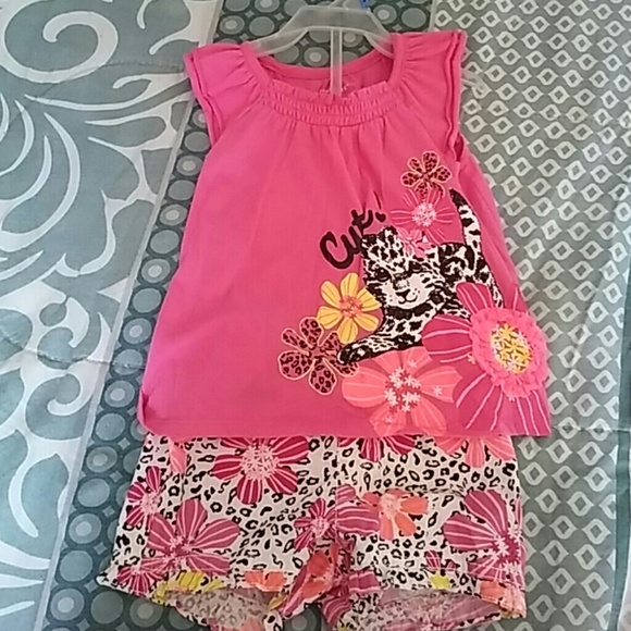 Pink Cat Girl Short Set