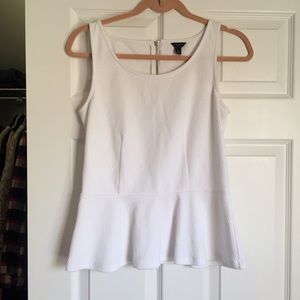 Ann Taylor White Peplum Top