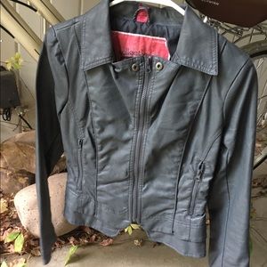 faux leather grey jacket