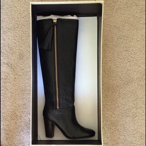New COACH 'Therese' Black Knee-High Riding Boots
