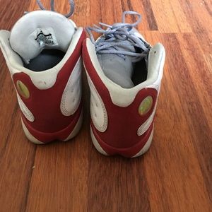 Retro red, gray, and white 13's