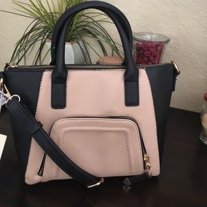 Madison West Medium Two Tone Saffiano Satchel