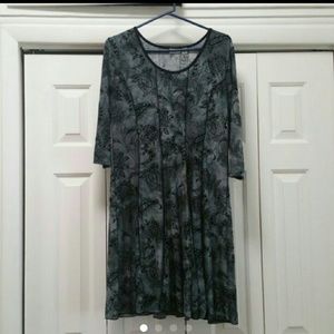 Green and black dress