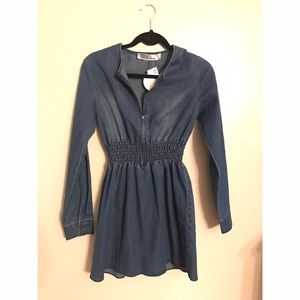 Denim long sleeved dress
