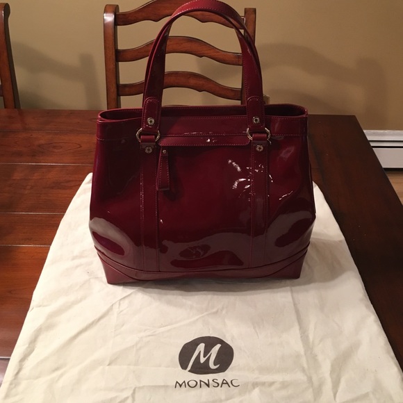 Red patent leather shoulder bag!