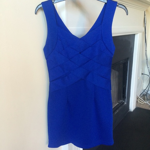 Royal blue mini dress