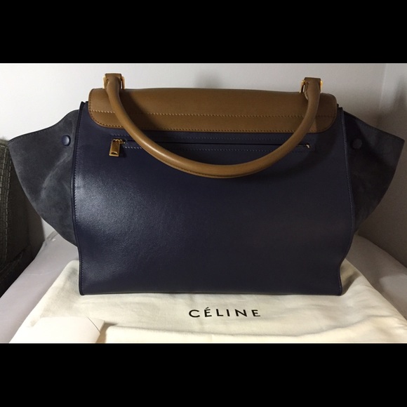 Large Celine Trapeze smooth leather & suede - Picture 3 of 4