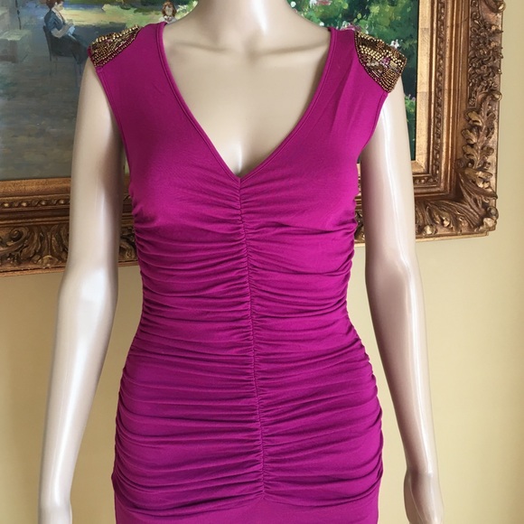 XOXO purple pink embellished shoulder top