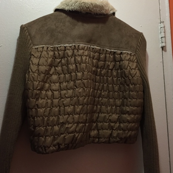 Brown suede cropped jacket - Picture 2 of 3