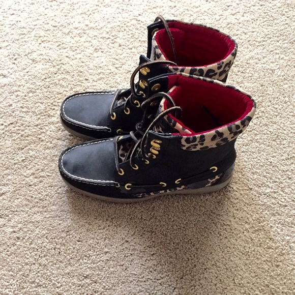 Sperry Leopard Top-Slider Boots - Picture 2 of 4