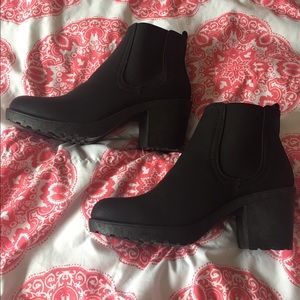 Black heeled booties