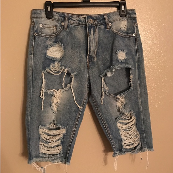 Distressed Denim Cut Off Shorts, NWOT - Picture 1 of 4