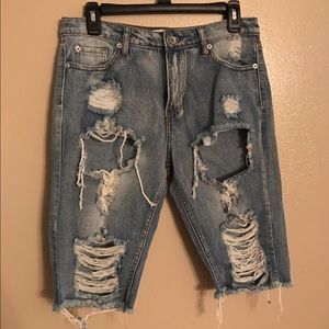 Distressed Denim Cut Off Shorts, NWOT