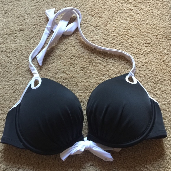Victoria's Secret bikini top black and white 34D