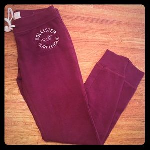 Hollister burgundy sweatpants